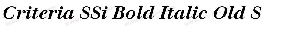 Criteria SSi Bold Italic Old Style Figures字体转换